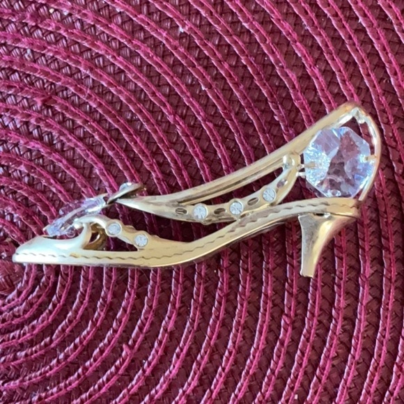 VINTAGE SWAROVSKI CRYSTAL & 24 GOLD PLATED SHOES AND PURSE DRESSING TABLE DECOR - Picture 8 of 8